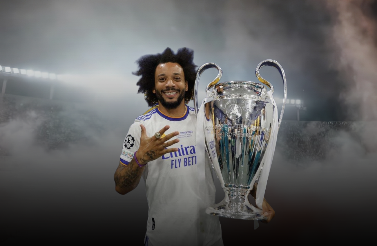 Marcello holding the Champions Trophy after winning UEFA Champions League final