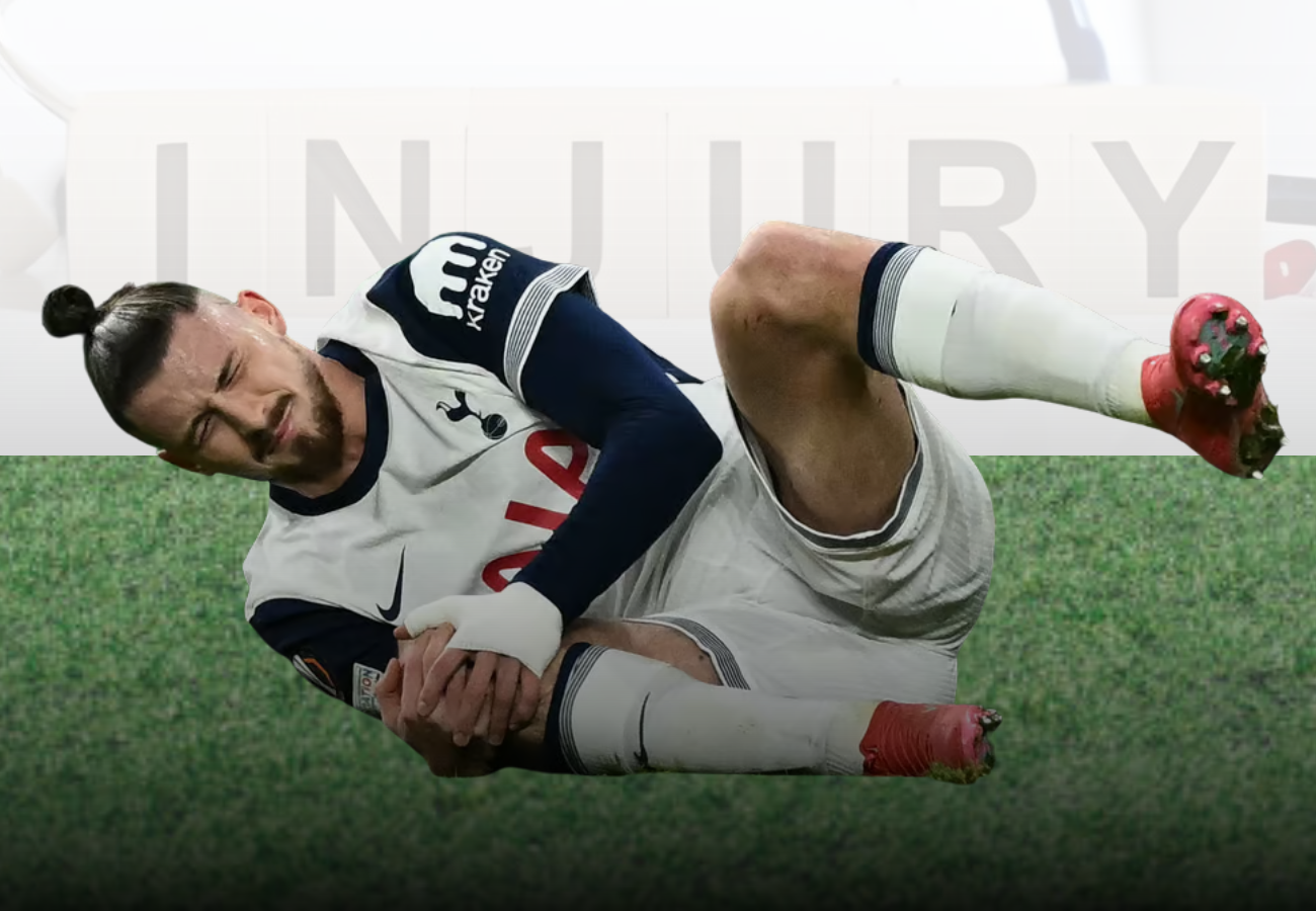 Tottenham Hotspur defender Radu Dragusin clutches his right knee in pain during the Europa League match against Elfsborg, later confirmed as an ACL injury-Goals Glory