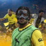 Edited photo of Almugera Kabar wearing Dortmund training bib