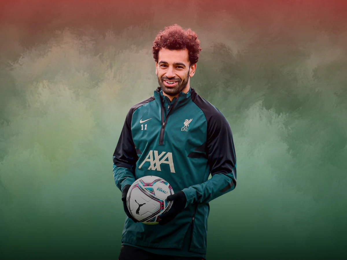 Mohamed Salah holding football