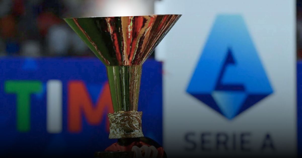 Serie A trophy with blured background