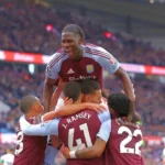 Ollie Watkins celebrates early goal against Newcastle at Villa Park