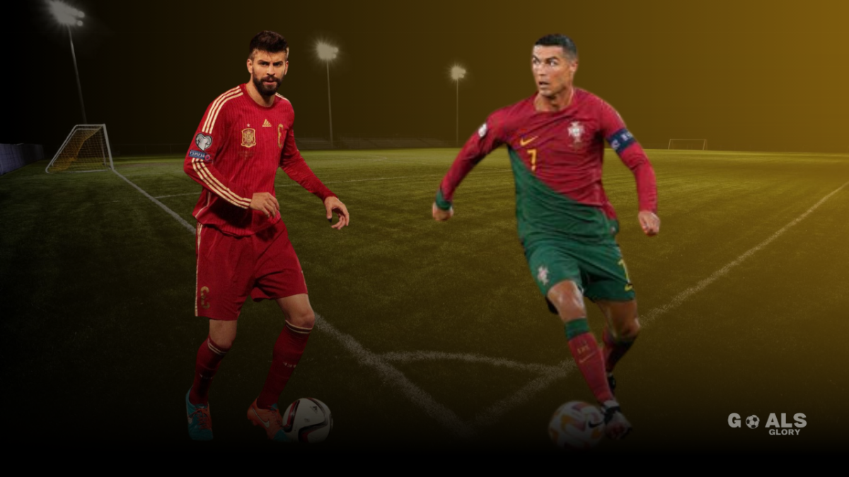 Pique and Ronaldo