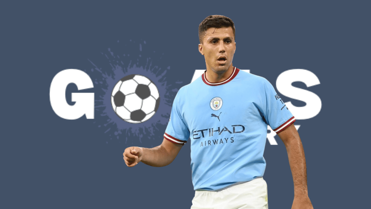 Rodri, wearing Manchester City's sky-blue home kit, in action during a match.