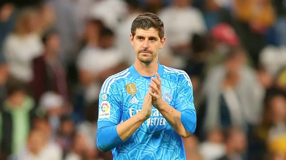Thibaut Courtois speaking at post-match interview