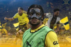 Edited photo of Almugera Kabar wearing Dortmund training bib