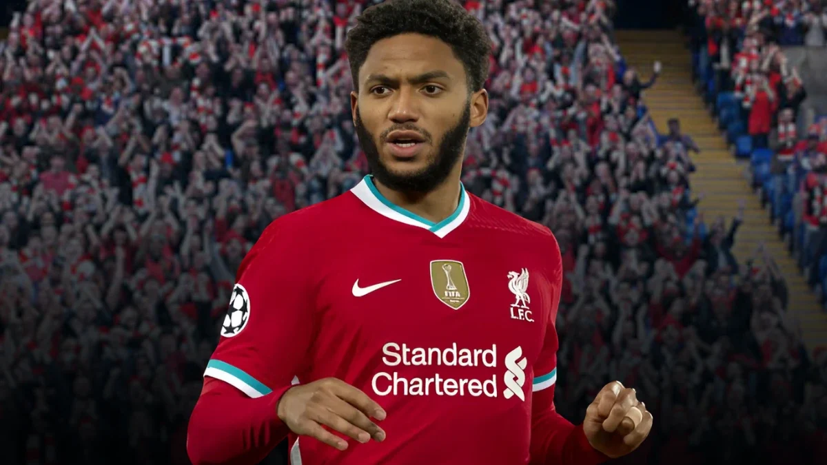 Liverpool Defender Joe Gomez in Liverpool home kit